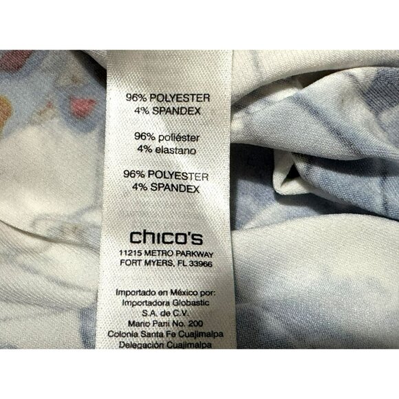 Chico's Refreshing Floral Paisley Print Bell Sleeve Shift Dress Sz 1 Medium - Picture 7 of 7